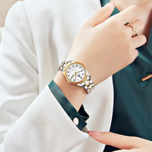 OLEVS Women's Stainless Steel Arabic Numeral Watch #TOP18