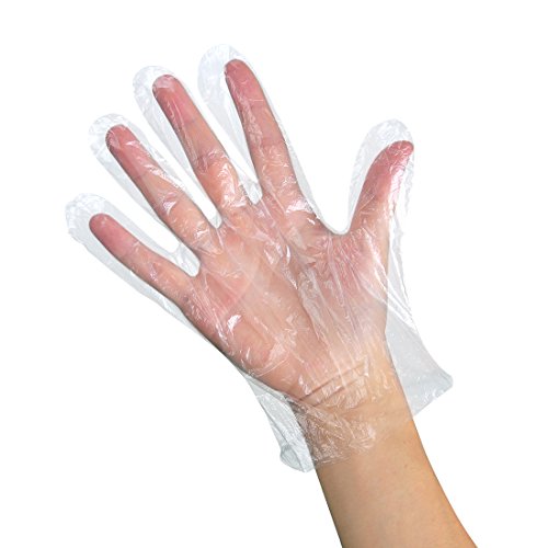 FineInno 400 Guantes de Polietileno de Plástico Transparente Gloves Desechables Grandes de Vinilo para Servicio de Alimentos Cocina Médicos Espesar
