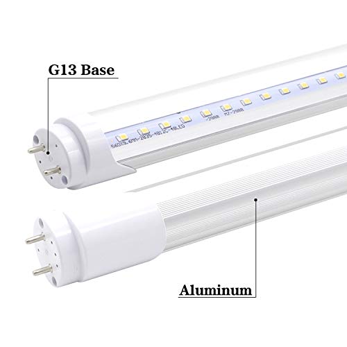 Kalina 2Ft Led Tube Lights, 24" 8W(25W Fluorescent Bulb Replacement) Led Tube Light Fixture, Two Pin G13 Base, 5000K Daylight White, Works Without Ballast, Dual-Ended Powered, Clear Cover, Pack Of 4 #TOP2
