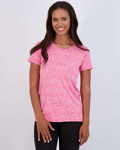 Image of Real Essentials 5 Pack: Women's Dry Fit Tech Stretch Short-Sleeve Crew Neck Athletic T-Shirt Available in Plus Size Set Medium