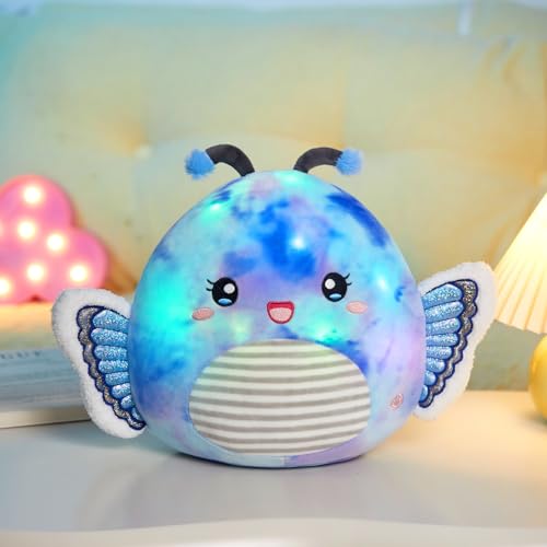 Houwsbaby 12” Blue Light Up Butterfly Plush Pillow with LED Blue Butterfly Stuffed Animal Plush Toy Plushie Toy Squishy Pillow Birthday Christmas Valentine Presents for Kids Boys Girls by Houwsbaby - Used condition - Image 8