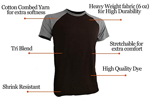Big and Tall - Raglan Baseball Short Sleeve Shirts for Men - Heavy Weight - RCSS2