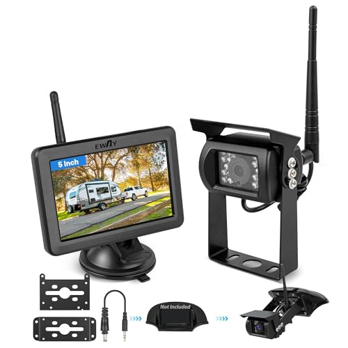 Image of EWAY Wireless RV Backup Camera for Furrion Pre-Wired System: 5 inch IPS Monitor & 1080P Back Up Cam Flexible Rear View Waterproof w /IR Night Vision, Easy Setup for RVs Campers Travel Trailers Motorhomes