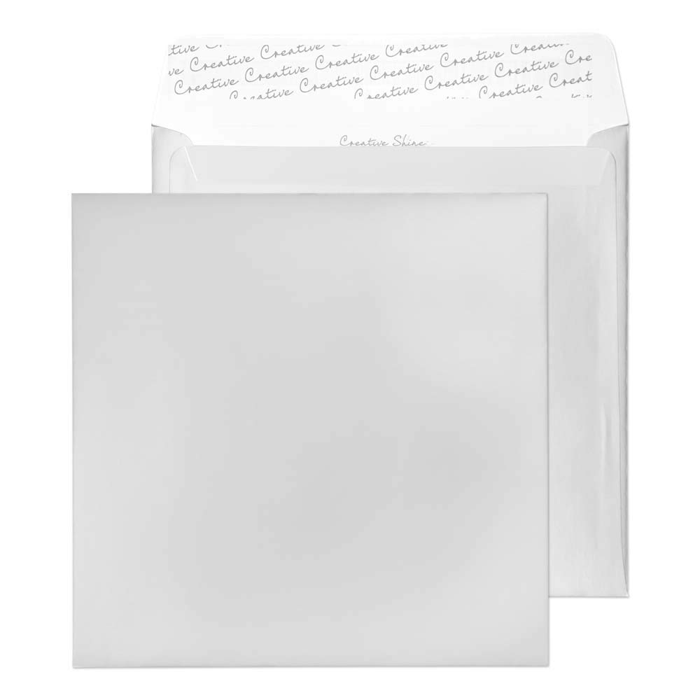 Blake Shine - Premium Silver Envelopes 220 x 220 mm - Pack of 250 - Thick 130GSM - Peel and Seal Envelopes in Silver - Arts and Craft/Card Making Supplies - Invitation/Greetings Envelope (512)