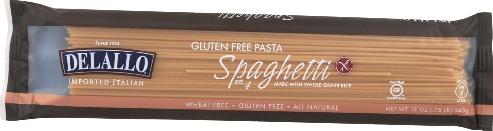 DeLallo Gluten Free Brown Rice, Spaghetti, 12-Ounce (Pack of 12) by DeLallo