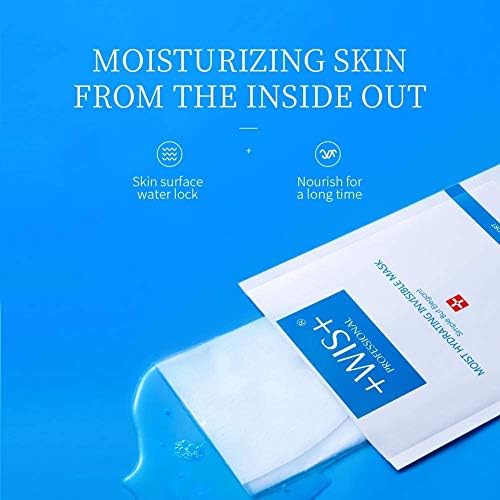 WIS Intensive Hydrating Detoxifying Face Facial Sheet Mask 24 Packs, Deeply Moisturizing with Hyaluronic Acid-Witch Hazel for Oil Control & Shrink Pores-Firming & Anti Aging for MenWomen