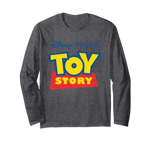Toy Story Disney Logo Long Sleeve T-Shirt, Adult Unisex, Dark Heather Grey, Small