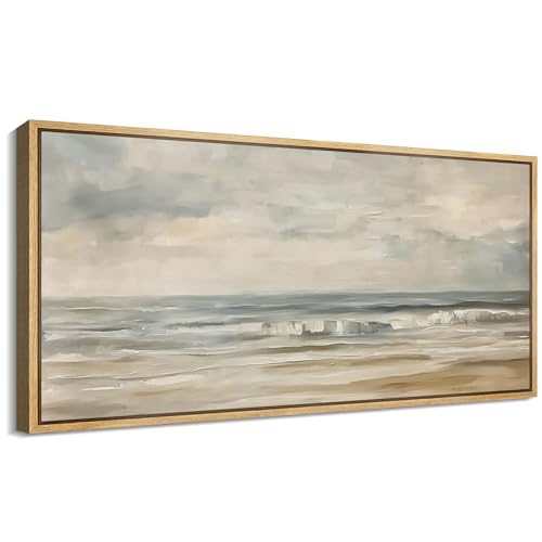 SIGNFORD Extra Large Framed Canvas Print Wall Art Coastal Ocean