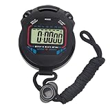 Chronomètre Stop Chrimer Digital Handheld Black Watch Multi-Fonction électronique Chronographe Chronograph Sports Affiche étanche, y Compris la Batterie
