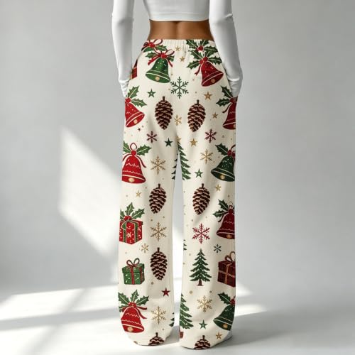 Christmas Pajama Pants Women Flannel Plaid Graphic Baggy Wide Leg Pants | Christmas Sleepwear 2026, Flannel, Plaid, Festive, Warm, Winter, Lounge Wear, Sleep, Lounging, Holiday, Family, Guest, Petite - image 2
