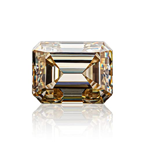 Moissanite Loose Stones Emerald Cut Natural Yellow Vvs1 Clarity And Excellent Cut With Certificate For Making Ring Pendant Earrings Jewelry-0.2-10Carats (10.5) #TOP1