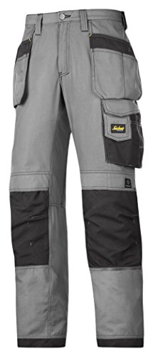 Snickers 32131804192 Size 192 "Rip-Stop Craftsmen Holster Pocket Trousers - Grey-Black