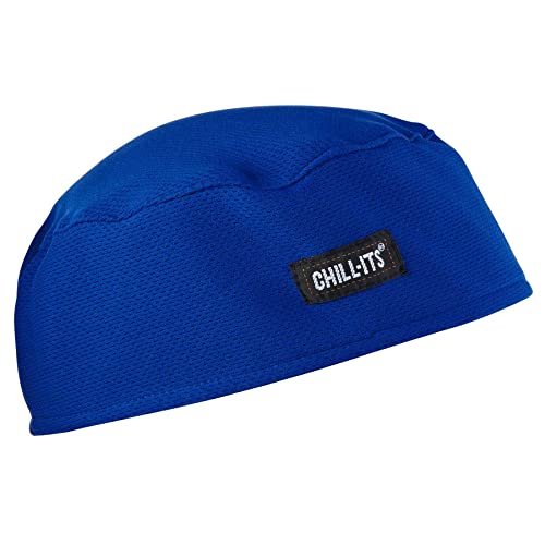 Ergodyne Chill Its 6630 Skull Cap, Lined With Terry Cloth Sweatband, Sweat Wicking, Blue #TOP5