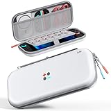 BJBT Switch 2 ケース スイッチ2ケース 収納バッグ 2025年モデル専用 Switch2対応 防塵 防水 耐衝撃 大容量 ゲームカード12枚収納が可能/カード/ドック/ケーブル 持ち運び便利 外出/旅行用 (ホワイト)