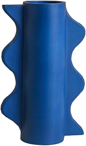 Vase Tabletop Vases Blue Ceramic Flower Modern Dried Desktop Decorative for Office Living Room Bedroom