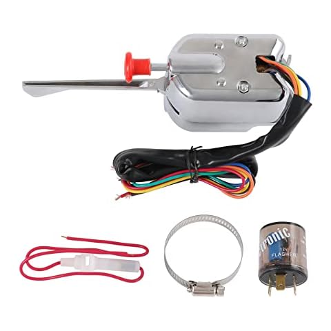 JDMSPEED New Chrome 12V Universal Street Hot Rod Turn Signal Switch with Flasher Replacement for Ford GM Cover