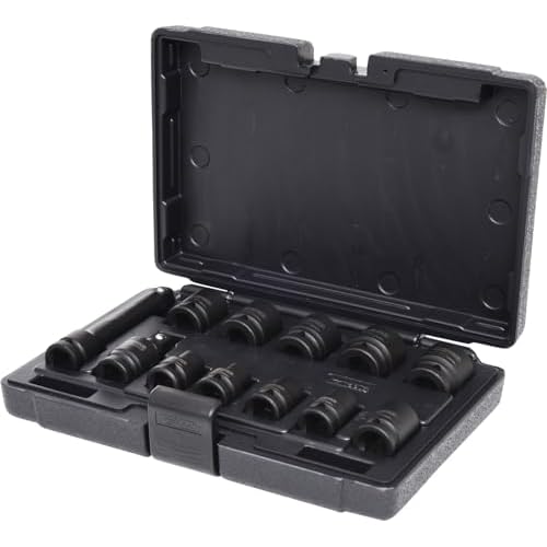 KS Tools 515.0112 1/2" Sechskant-Kraft-Stecknuss-Satz, kurz, 12-tlg.