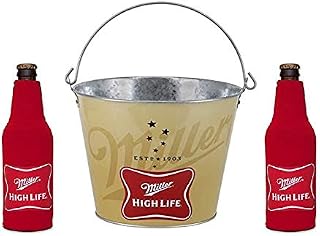 Miller High Life Ice Bucket & 2 Beer Bottle Suit Holder Coolers Set