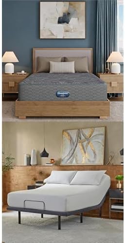 Beautyrest Prime Dream Plush 13.75" King Mattress Bundle baselogic Level 3 King Adjustable Base Bed Frame - Cooling, Supportive, and Pressure Relieving with Head & Foot Adjustability