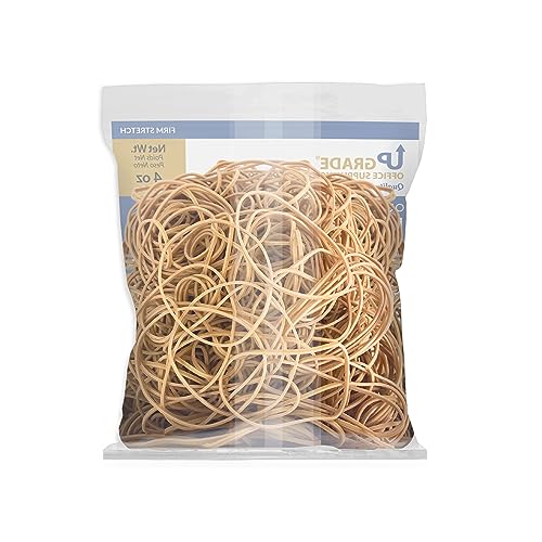 Upgrade Office Supply UPG23719 Rubber Bands, Size #19 (3-1/2” x 1/16”), 312 Bands, 1/4 lb Bag, USA