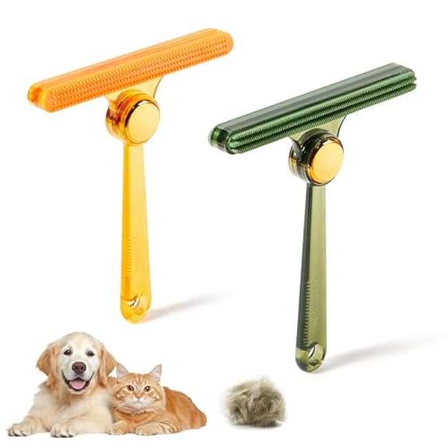 Potaroma Pet Hair Remover Set of 2, Dog Cat Hair Remover, Fur Removal Tool, Portable Carpet Scraper Brush for Carpets, Car Mat Couch, Pet Bed, Furniture Rug-nXzOgV9L