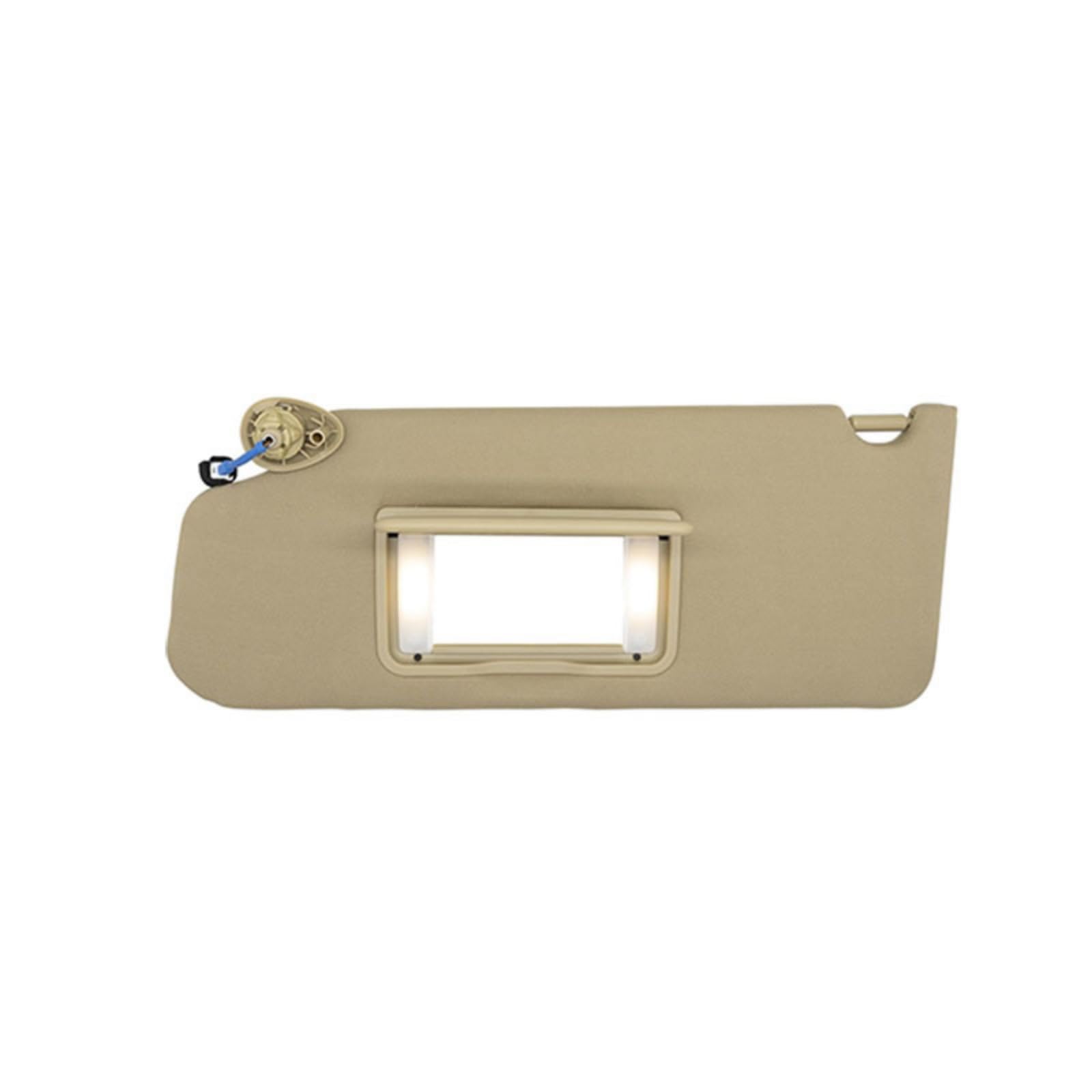 Protection Pare-Soleil Voiture avec Miroir Rabattable Anti-éblouiss Pare-Brise Lumière Solaire Construction Rembourrée Bord Arrondi Fixation, Style to 2, Beige