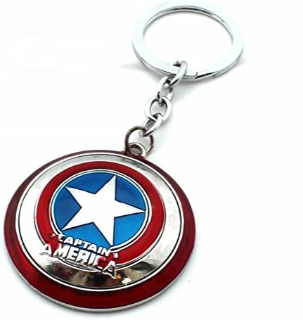 Tonith Captain America Shield Car Truck SUV Boat Home Office Metal Keychain Pendant Key Chains (Captain America Shield-Silver)