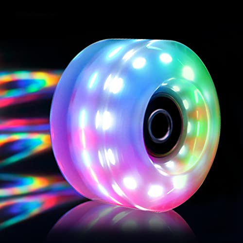 Tanzfrosch 8 Pack Roller Skate Wheels With Bearings Installed Luminous Quad Light Up Wheels For Double Row Skating And Skateboard 82A 32Mm X 58Mm #TOP7