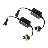 A ABSOPRO LED Car Headlight Canbus Decoder H11 Error Free Warning Resistors Decoder Replacement Anti Flicker Resistor Plastic Black (Set of 2)