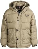 Reebok Boys Puffer Jacket - Heavyweight Wind &Water Resistant Quilted Boys Winter Coat - Fleece Insulated Kids Winter Jacket, Size 5-6, Sand