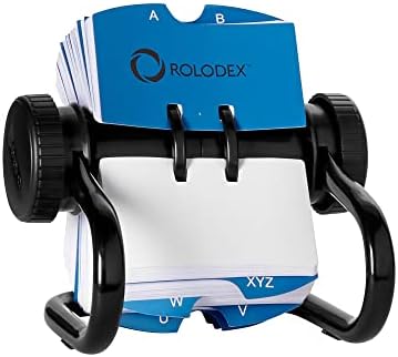 Rolodex® Open Metal Single Rotary File, 2 1/4" x 4", 500 Cards, Black