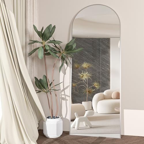 NEUWEABY Full Length Mirror 58"x18" Arch Floor Mirror with Stand Arched Mirror Full Body Mirror Silver Standing Hanging or Leaning Against Wall for Bedroom Entry, Bedroom, Living Room by NEUWEABY - Image 3