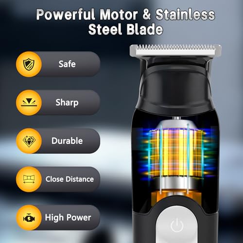 SUNNOW Electric 5-in-1 Body Hair Trimmer - Groin Trimmer for Men -Beard Trimmer for Men - Wet/Dry Shaver Groomer, Waterproof with LED Light, Gifts for Husband Father — view 6