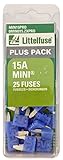 Littelfuse MIN15PRO MINI BP PRO Fast-Acting Automotive Blade Fuse - 25 Piece