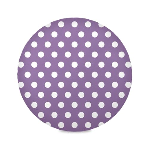 Sets de table ronds à pois violets, sets de table épais, antidérapants