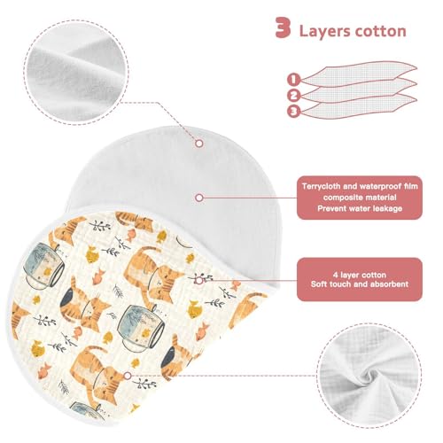 vvfelixl Cat Hold Fish Tank Burp Cloths for Baby Boy Girls Baby Washcloths Burp Rags 1 Pack3