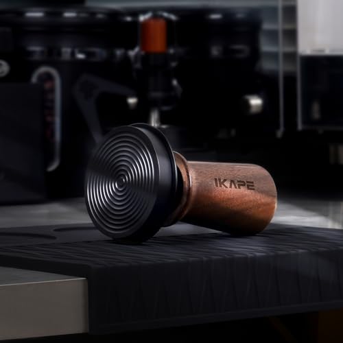 IKAPE 58.35mm Espresso Tamper, Spring-loaded Calibrated Tamper with Walnut Handle, Titanium Ripple Plating Base, Fits for Over 58mm Espresso Machine Bottomless Portafilter by IKAPE - Image 4