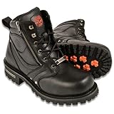 Milwaukee Leather MBM9050 Men's Black 6 inch Lace-Up Boots with Zipper Closure - 14
