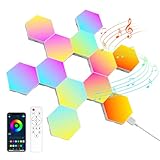 LED Sechseck Gaming Wandleuchte 12pcs Hexagon RGB Panel - Sechseck Waben Wall Light Musik Sync Deko Hexa Wandbeleuchtung Smart Sechseckige Gamer Room Deko Modular Lampe