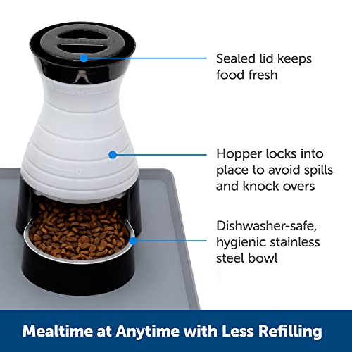 PetSafe Healthy Pet Food Station - Small, 2 lb Kibble Capacity - Gravity Pet Feeder Dry Food Dispenser - Automatic Cat Feeder or Small Dog Feeder - Removable Stainless Steel Bowl Included by PetSafe - Image 2