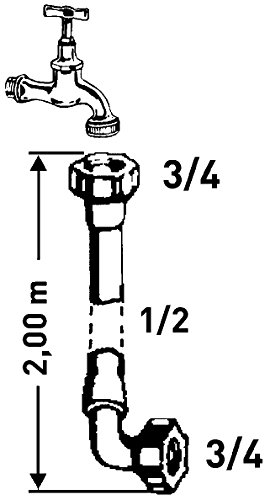 Sanitop-Wingenroth 17216 5 Device Connection Inlet Hose for Washing Machines and dishwashers 1/2 x 2000 mm, stainlesssteel - Image 3