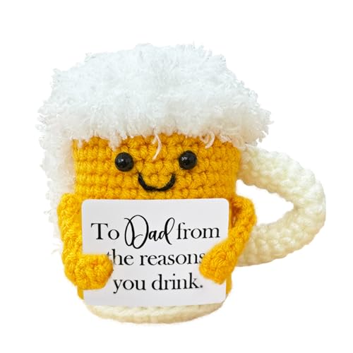 Fouliki Emotional Support Crochet Beer,Drinker Gift for Men,Dad Ideals Gifts,Funny Stuff,Cute Crochet Beer Home Decor for Housewarming Gift,Friendship Gifts,Christmas Stocking Stuffers