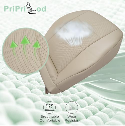 Priprilod Light Tan Driver Side Bottom Replacement Microfiber Leather Seat Cover Fit for Mercedes Benz C250 C300 C350 2008-2014 Fit for Mercedes Benz GLK250 GLK280 GLK300 GLK350 2008-2015 by Priprilod - Used condition - Image 5