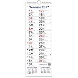 Calendario 2027 da muro OLANDESE SLIM stretto con 3 mesi, santi e lune - 15x42 cm