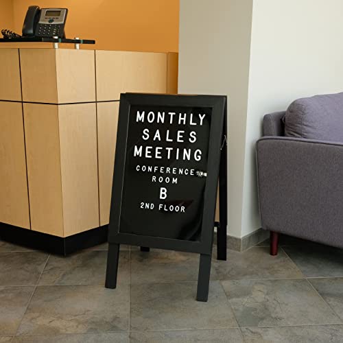 Large Wooden A-Frame Sidewalk Sign 36X20 Felt Letter Board W/Changeable Letters - Egp-Hd-0084 (Black) #TOP6