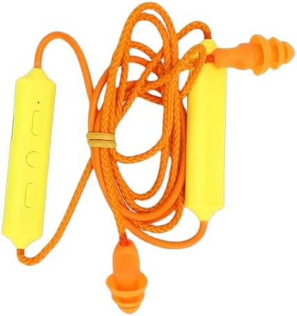 PUSOKEI Noise Reduction Wireless Neckband Headphones, 29dB Reduction 20Hrs Playtime Hearing Earbuds Work Earbuds for Construction Lawn, IPX5 Sweatproof (Yellow) image 4