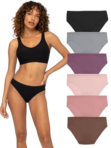 Fruit Of The Loom Womens No Show Seamless Underwear, Amazing Stretch & Panty Lines, Available Plus Size Bikini, Nylon - Bikini - 6 Pack - Colors May Vary, 8 US - image 1