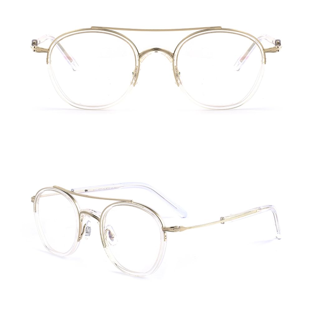JIETIAN Vintage Titanio Puro Smart Zoom HD Anti Luz Azul Gafas de Lectura, 1.56 Lente de Lupa de Resina Asférica,01,+1.5