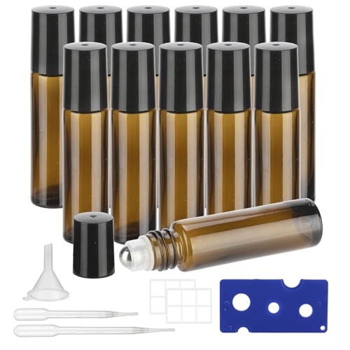 GIVITASOT Brown Essential Oil Roller Bottles with Stainless Steel Balls