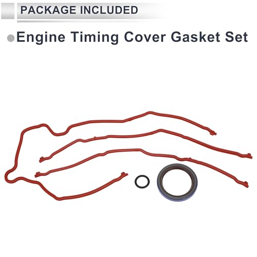 Image of Engine Timing Cover Gasket Set for Ford for Mustang 4.6L 1996-2004 Long-lasting Sealing Chain Case Cover Gasket Rubber,Metal 1 Set